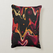 オレンジ絵画とブラックの重力ゼロの抽象芸術 アクセントクッション (裏面(縦))