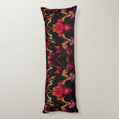 オレンジ絵画とブラックの重力ゼロの抽象芸術 ボディピロー (裏面 (縦))