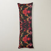 オレンジ絵画とブラックの重力ゼロの抽象芸術 ボディピロー (裏面 (縦))