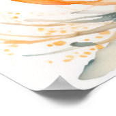 オレンジ絵画の魚の水色II ポスター (角)