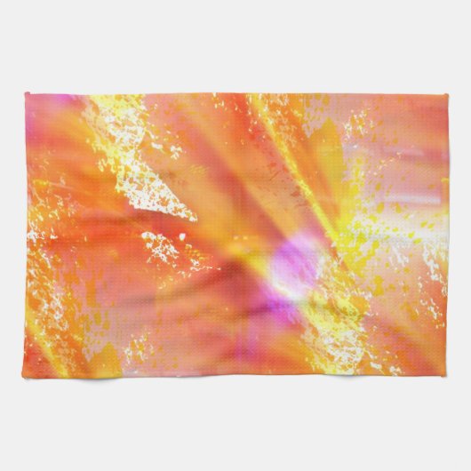 オレンジ継ぎ目が無い芸術の背景の黄色を着色して下さい キッチンタオル (横)