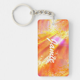 オレンジ継ぎ目が無い芸術の背景の黄色を着色して下さい キーホルダー