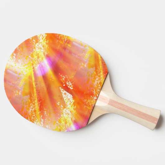 オレンジ継ぎ目が無い芸術の背景の黄色を着色して下さい 卓球ラケット (横)