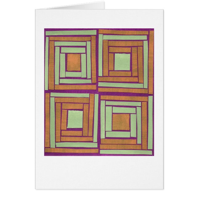 オレンジ緑の正方形のデザイン (正面)