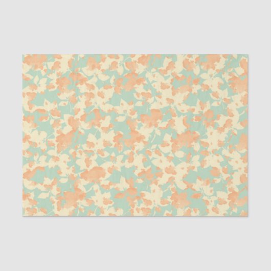 オレンジ緑の黄色い抽象芸術模様 薄葉紙 (正面)