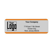 オレンジ縁どロゴ会社グレー差出人住所 ラベル (正面)