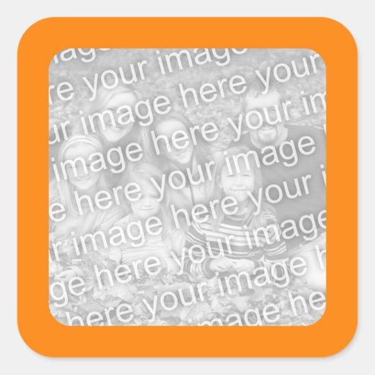 オレンジ縁ど写真 スクエアシール (正面)