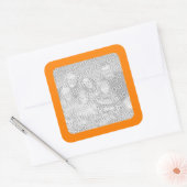 オレンジ縁ど写真 スクエアシール (封筒)