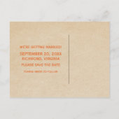 オレンジ縁ど色のアールデコ日付はがきを保存 案内ポストカード (裏面)