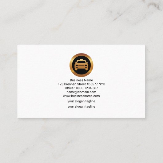 オレンジ縁ど色の輸送路線タクシー運転手 名刺 (裏面)