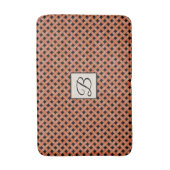 オレンジ織りラタンオンモノグラカスタムム付きカラー バスマット (正面縦)