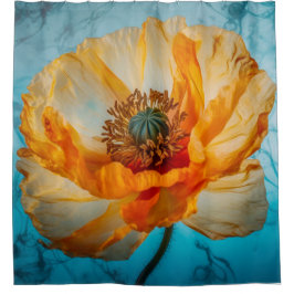 オレンジ美しい シャワーカーテン