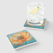 オレンジ美しい ストーンコースター (横)
