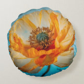 オレンジ美しい ラウンドクッション (裏面)