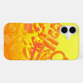 オレンジ背景の文字 iPhoneケース (裏面横)