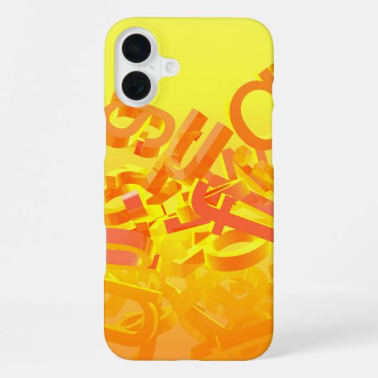 オレンジ背景の文字 iPhoneケース (裏面)