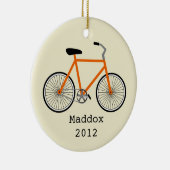 オレンジ自転車のパーソナライズなオーナメント セラミックオーナメント (右)