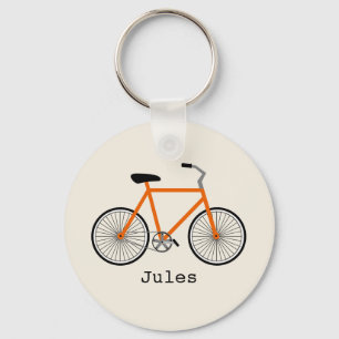オレンジ自転車Keychain キーホルダー