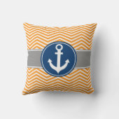 オレンジ航海のないかりシェブロン クッション (裏面)