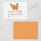 オレンジ色おむつラッフルベビーシャワー囲みカード エンクロージャーカード (正面/裏面)