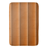 オレンジ色から茶色のミッドモダンセンチュリーの丸 バスマット (正面縦)