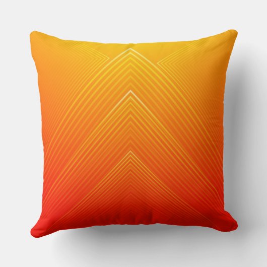 オレンジ色から黄色のジオメトリックグラデーションス クッション (裏面)