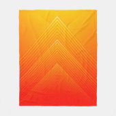 オレンジ色から黄色のジオメトリックグラデーションス フリースブランケット (正面)
