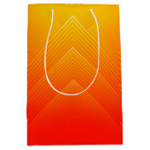 オレンジ色から黄色のジオメトリックグラデーションス ミディアムペーパーバッグ (正面)