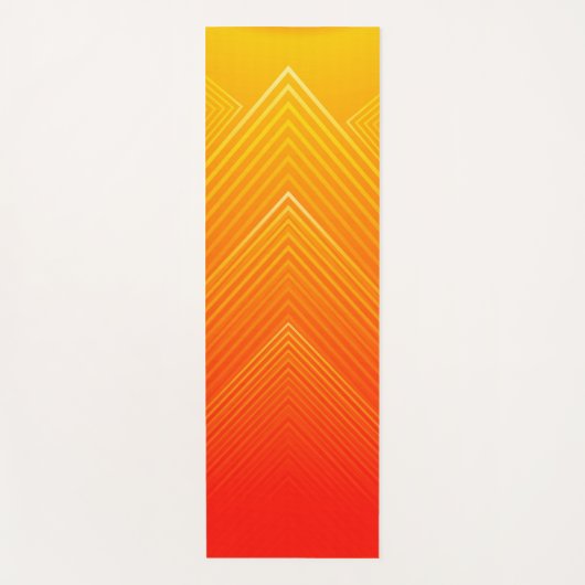 オレンジ色から黄色のジオメトリックグラデーションス ヨガマット (正面)