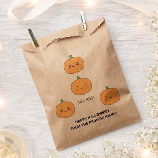 オレンジ色かわいいハロウィーン |モダンスタイリッシュ飴 フェイバーバッグ (クリップ留めされた状態)