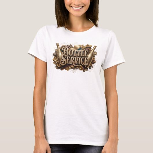 オレンジ色が映えるBOTTLE SERVICE Statement Tee Tシャツ (正面)