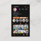 オレンジ色が鮮やかなハウスキーピングInstagram QRコード 名刺 (正面)