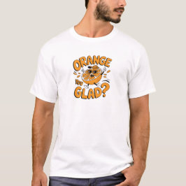 オレンジ色で楽しくなっちゃう！面白いフルーツデザイン Tシャツ
