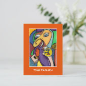 オレンジ色で燃える時間 – タイムピース ポストカード (スタンド正面)