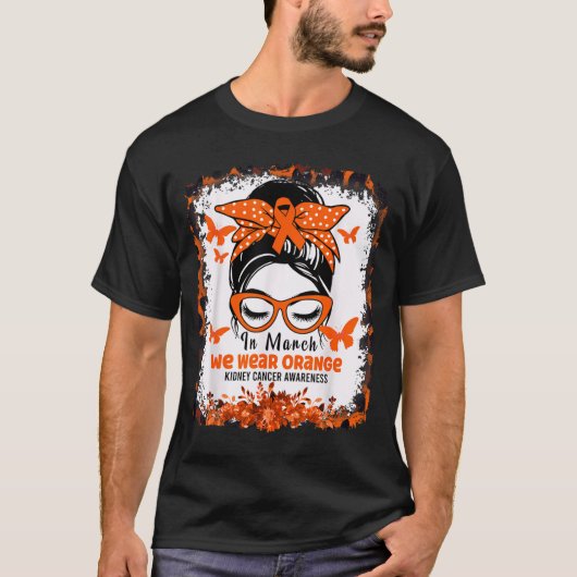 オレンジ色で腎臓がん啓発月間 Tシャツ (正面)