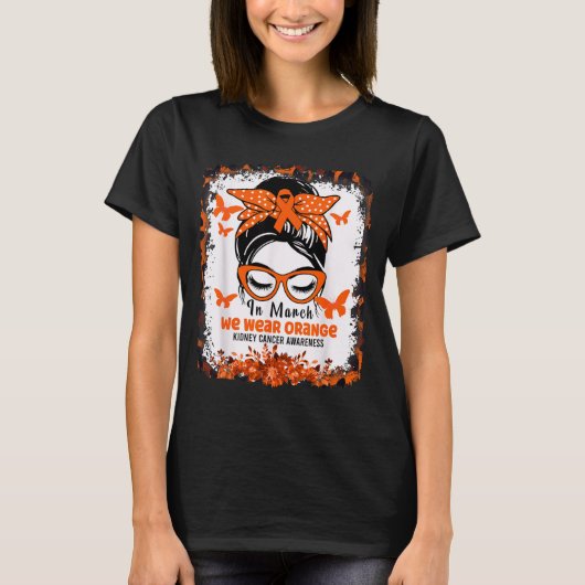 オレンジ色で腎臓がん啓発月間 Tシャツ (正面)