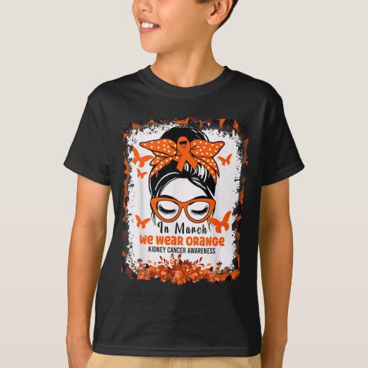 オレンジ色で腎臓がん啓発月間 Tシャツ (正面)