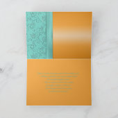 オレンジ色とアクアのジュエリーがあしらわれたサンキューカード サンキューカード (内部)