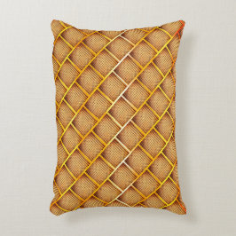 オレンジ色とオレンジ色の正方形と抽象芸術チェスのスロー アクセントクッション