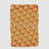 オレンジ色とオレンジ色の正方形と抽象芸術チェスのスロー ゴルフタオル (正面)