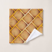 オレンジ色とオレンジ色の正方形と抽象芸術チェスのスロー バスタオルセット (ウォッシュタオル)