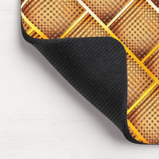 オレンジ色とオレンジ色の正方形と抽象芸術チェスのスロー マウスパッド (コーナー)