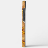 オレンジ色とオレンジ色の正方形と抽象芸術チェスのスロー Case-Mate iPhoneケース (裏面 / 左)