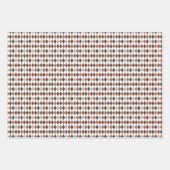 オレンジ色とグレー色の混合パターンの焦げ ラッピングペーパーシート (正面2)