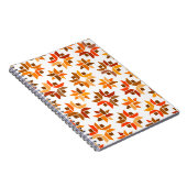 オレンジ色とブラウンキルトパターンノートブック ノートブック (右側)