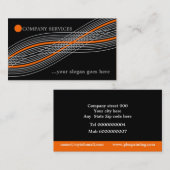 オレンジ色と灰色の交差した曲線と円 名刺 (正面/裏面)
