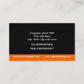 オレンジ色と灰色の交差した曲線と円 名刺 (裏面)