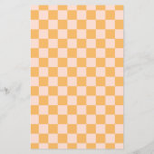 オレンジ色と無漂白シルクチェッカーボード (裏面)