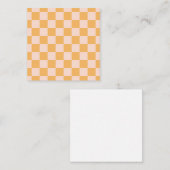 オレンジ色と無漂白シルクチェッカーボード ノートカード (正面/裏面)
