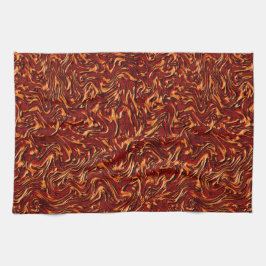 オレンジ色と珊瑚のような壁のテクスチャ キッチンタオル